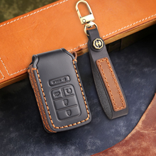 Load image into Gallery viewer, Genuine Leather Key Fob Cover for Honda Accord, Civic, CR-V, HR-V, and Pilot Models