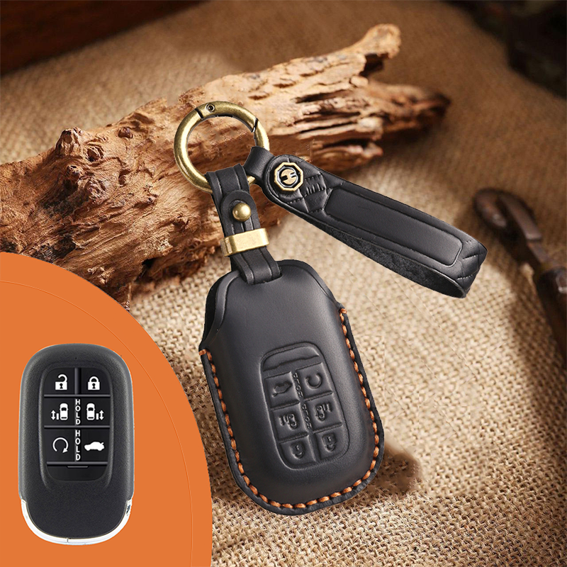 Genuine Leather Key Fob Cover for Honda