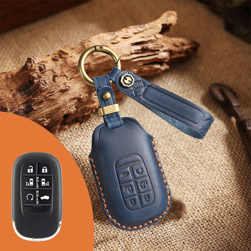 Genuine Leather Key Fob Cover for Honda