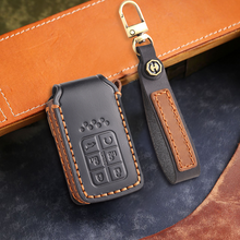 Load image into Gallery viewer, Genuine Leather Key Fob Cover for Honda Accord, Civic, CR-V, HR-V, and Pilot Models