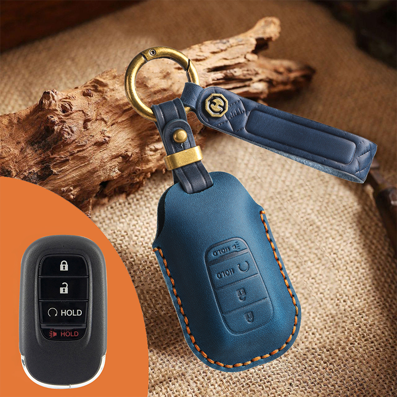 Genuine Leather Key Fob Cover for Honda