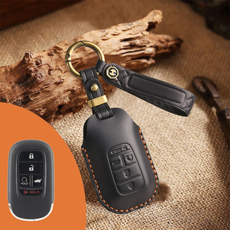 Genuine Leather Key Fob Cover for Honda