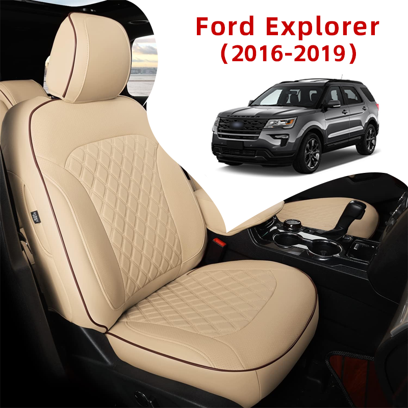 Amancarport Custom Fit Car Seat Covers Full Set For Ford Explorer 7 Seats (2016-2019)