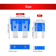 Load image into Gallery viewer, 300Pcs Car Fuse Assortment Kit, 160 Mini Blade Fuses Automotive + 90 Standard Auto Fuses + 50 Micro Fuse + 1 Puller