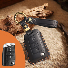 Load image into Gallery viewer, Genuine Leather Key Fob Cover for Volkswagen (3-5 Buttons)