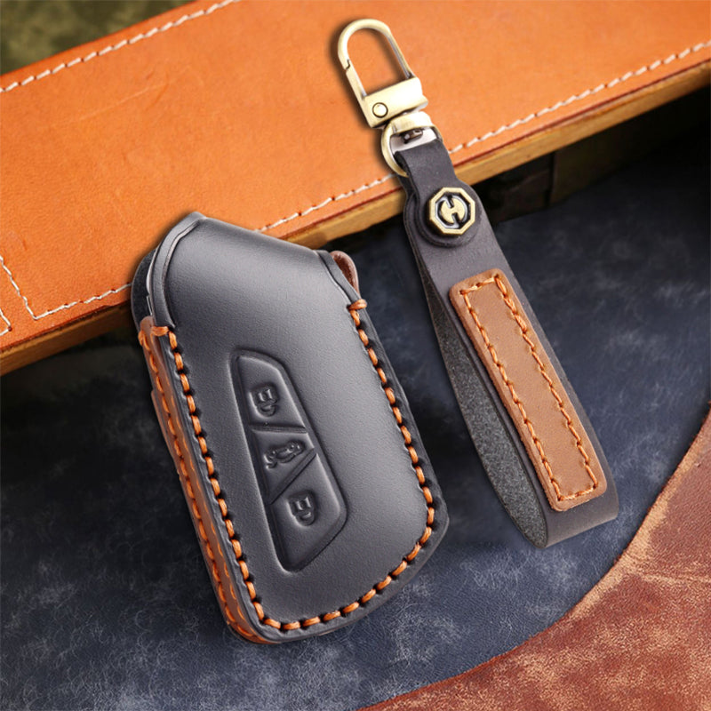 Genuine Leather Key Fob Cover for All 3-Button Volkswagen Key Fobs