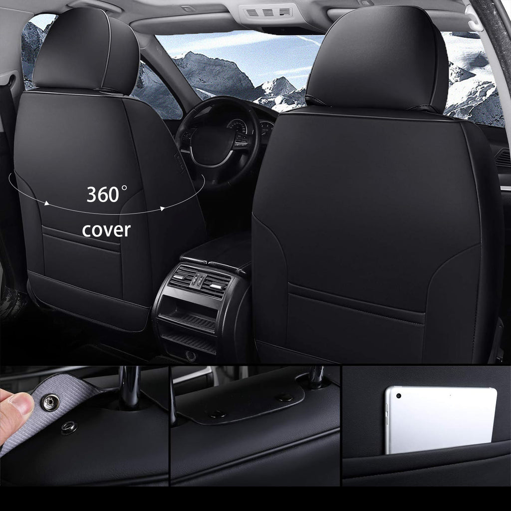 Amancarport Universal Car Seat Covers Breathable Fabric and Leather Fit Most Sedans SUVs and Trucks