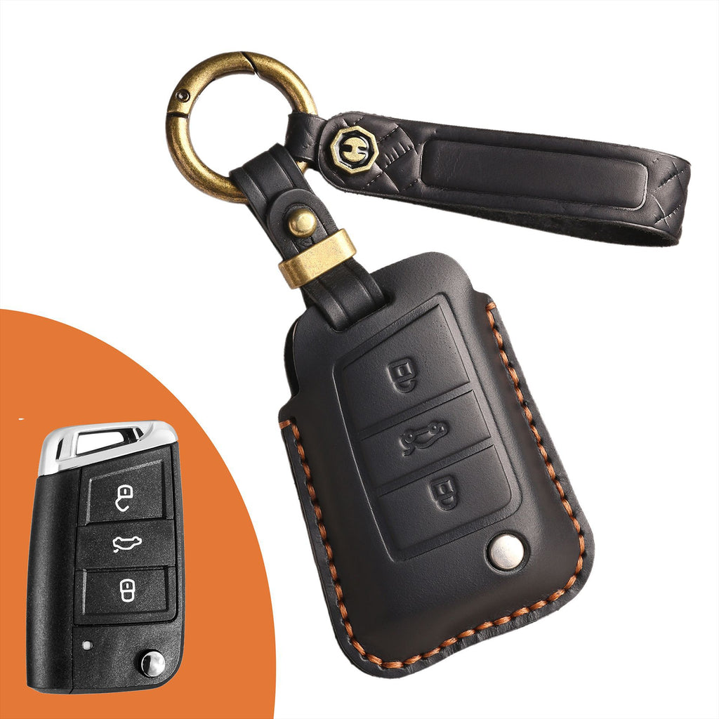 Vintage Handmade Luxury Leather Key Fob For All Volkswagen Models