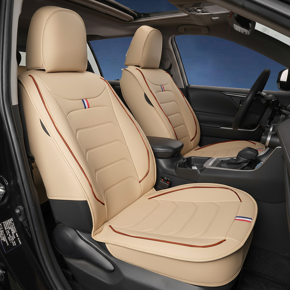Universal Faux Leather Car Seat Covers 5-Piece Set – Waterproof, Easy Install, Fit SUV, Sedan & Truck