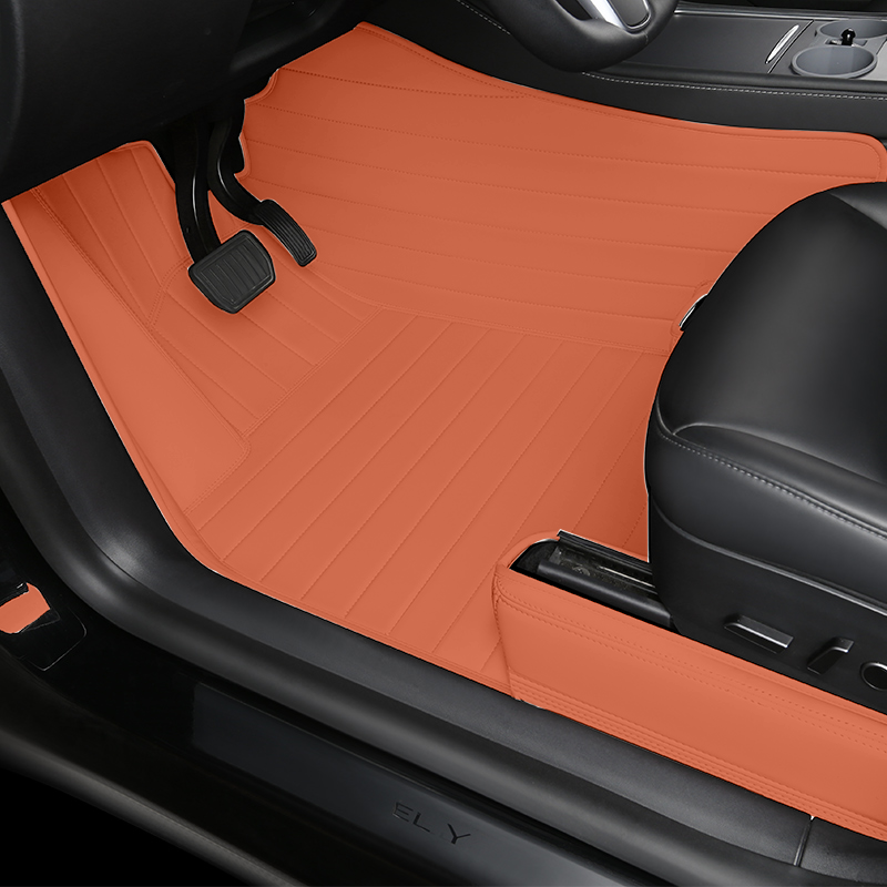 Special for Tesla Model 3 and Model Y Leather Floor Mat Fully Surrounded By All-Weather Floor Mat