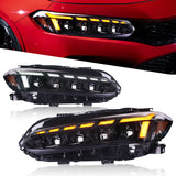 For 2022–2025 Honda Civic LED Headlights – 11th Gen Projector Front Lamp Assembly (Pair)