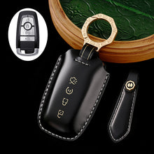 Load image into Gallery viewer, Genuine Leather Key Fob Cover for Ford Explorer, Fusion, Escape, F-150, F-250, F-350, F-450, F-550