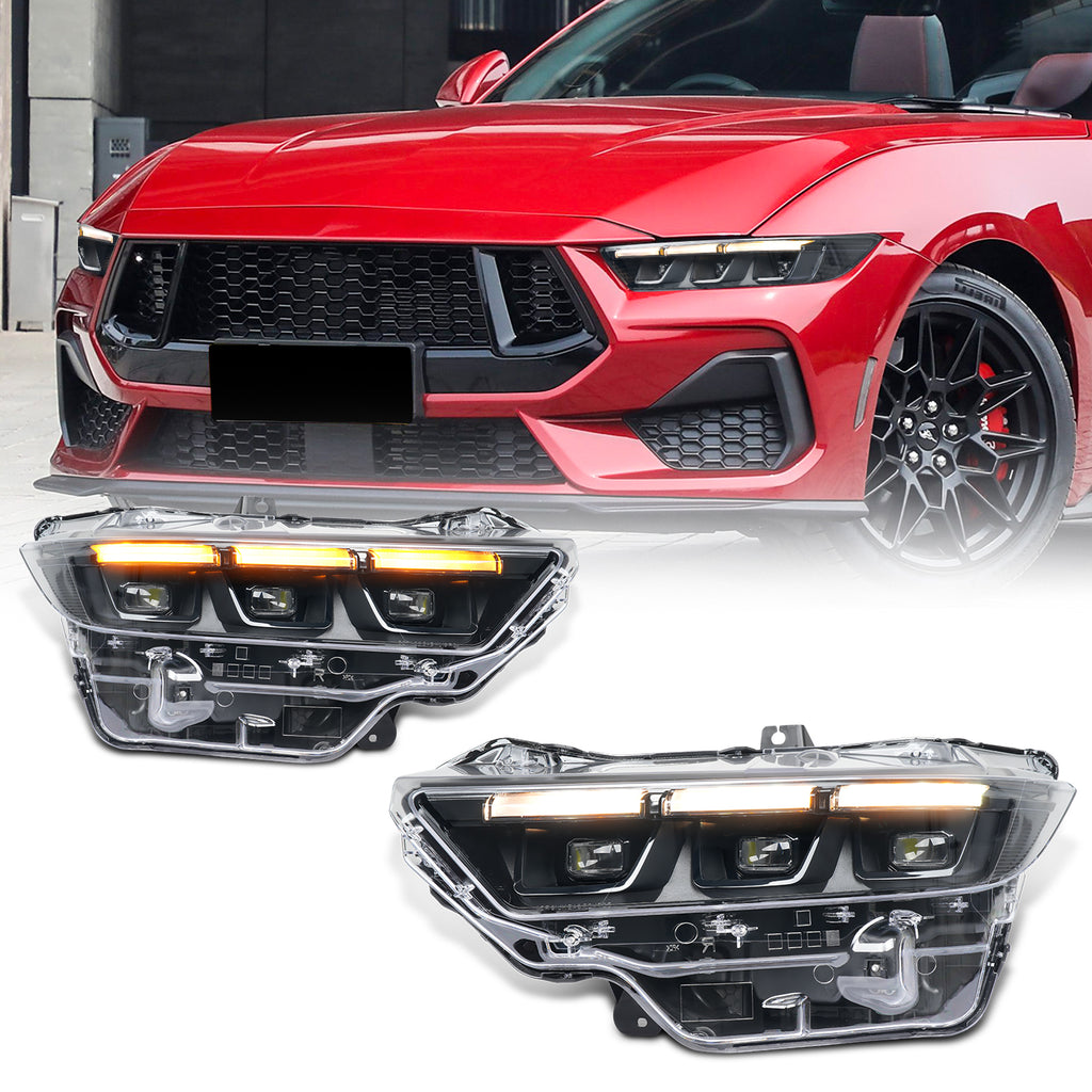 For Ford Mustang S650 Headlight Assembly 2023–2025 | Sequential Turn Signal | Plug & Play