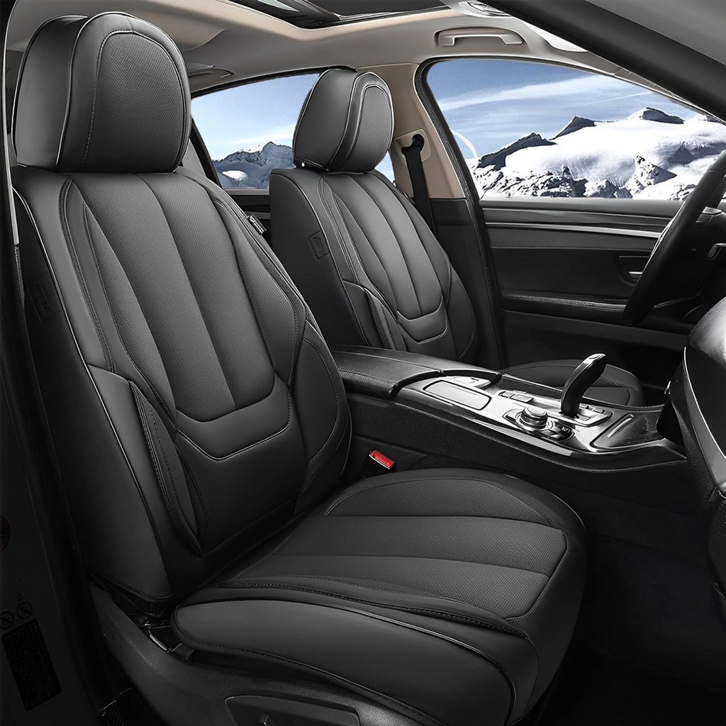Amancarport Universal Car Seat Covers Breathable Fabric and Leather Fit Most Sedans SUVs and Trucks