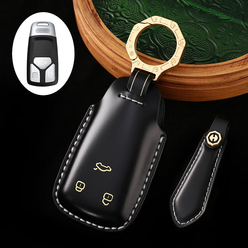 Handmade High-end Cowhide Key Protection Cover, Suitable for Audi A8, A4L, and A6L