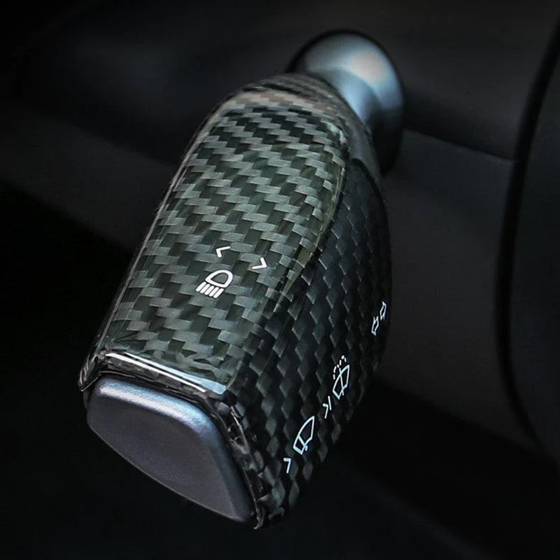 Real Carbon Fiber Gear Shift Cover, Turn Signal Stalk Covers for Tesla Model 3/Y (2017-2023)