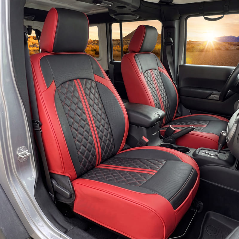 Jeep Wrangler JK JL Seat Covers 2007–2026 2 Door & Unlimited Custom Fit Leather