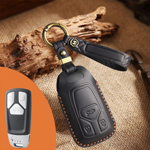 Load image into Gallery viewer, Genuine Leather Key Fob Cover for Audi