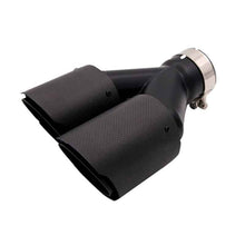 Load image into Gallery viewer, Car exhaust tip carbon fiber double row y-shaped exhaust tip black, inlet 63mm outlet 89mm