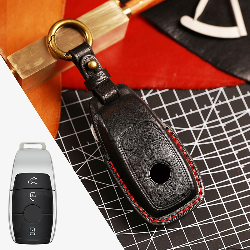 Suitable For Mercedes-Benz C-Class E-Class/GLK/R350/GL/GLC High-End Protection High-Quality Leather Key Cover