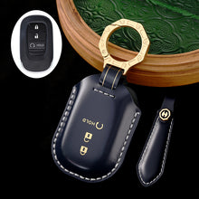 Load image into Gallery viewer, High-End Leather Car Key Cover Compatible with Honda Accord, Civic, CR-V, HR-V, Odyssey, etc. (2, 3, 4, 5, or 6-Button Smart Key Cover)