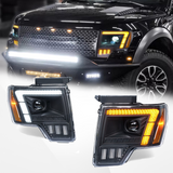 For Ford F-150 LED Projector Headlights 2009–2014 Sequential Turn Signal Plug and Play Front Lamp Assembly