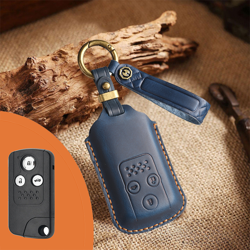 Genuine Leather Key Fob Cover for Honda