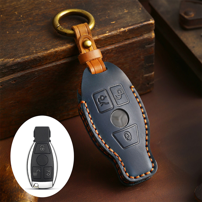 Suitable For Mercedes-Benz C-Class E-Class/GLK/R350/GL/GLC High-End Protection High-Quality Leather Key Cover