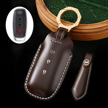 Load image into Gallery viewer, Genuine Cowhide Leather Key Fob Cover with Keychain, Compatible with Nissan Models: Sylphy, Rogue, Pathfinder, X-Trail, Versa, Kicks, Ariya, Qashqai, and Teana