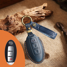 Load image into Gallery viewer, Genuine Leather Key Fob Cover for Nissan (3-5 Button)