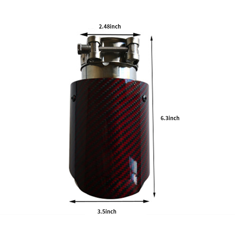 Red Carbon Fiber Tail Throat Car Exhaust Pipe Universally Modified Car Parts Exhaust Pipe Tip