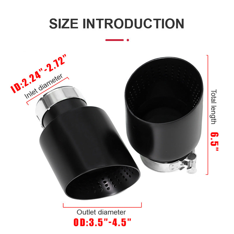 4 Inch Stainless Steel Exhaust Tip Matte Silver or Black Honeycomb Design Universal Bolt-On