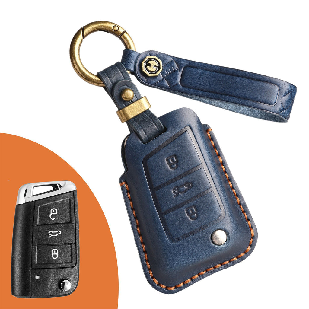 Vintage Handmade Luxury Leather Key Fob For All Volkswagen Models