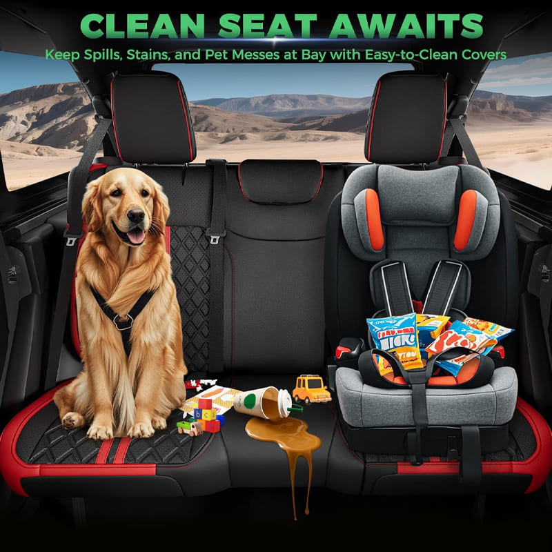 Jeep Wrangler JK JL Seat Covers 2007–2026 2 Door & Unlimited Custom Fit Leather