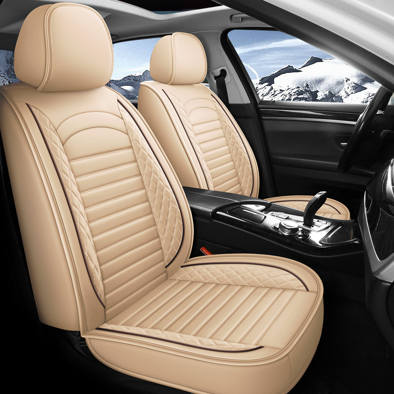 Full-Cover Leather Car Seat Covers – Universal Fit, Luxury Design, Durable & Easy to Clean