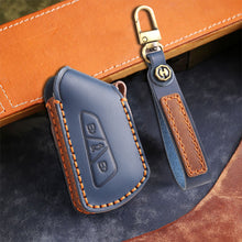 Load image into Gallery viewer, Genuine Leather Key Fob Cover for All 3-Button Volkswagen Key Fobs