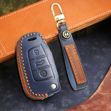 Load image into Gallery viewer, Genuine Leather Key Fob Cover for Audi A4L, Q5L, Q7, A4, A5, A6