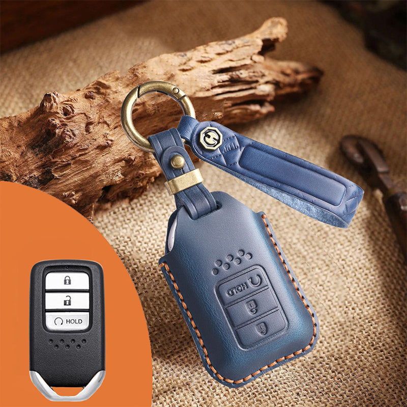 Genuine Leather Key Fob Cover for Honda