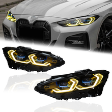 Load image into Gallery viewer, Laser Style Headlights for BMW 4 Series G22 G23 G26 M3 M4 (2021 - Present) Assembly Upgrade, Amber DRL