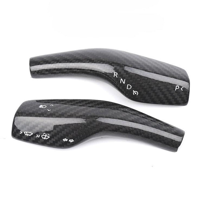 Real Carbon Fiber Gear Shift Cover, Turn Signal Stalk Covers for Tesla Model 3/Y (2017-2023)