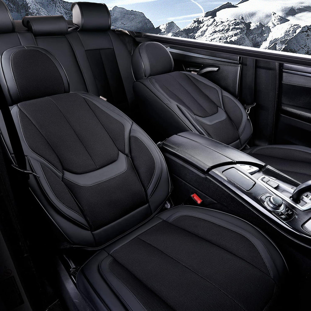 Amancarport Universal Car Seat Covers Breathable Fabric and Leather Fit Most Sedans SUVs and Trucks