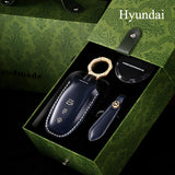 Genuine Leather Key Fob Cover for Hyundai