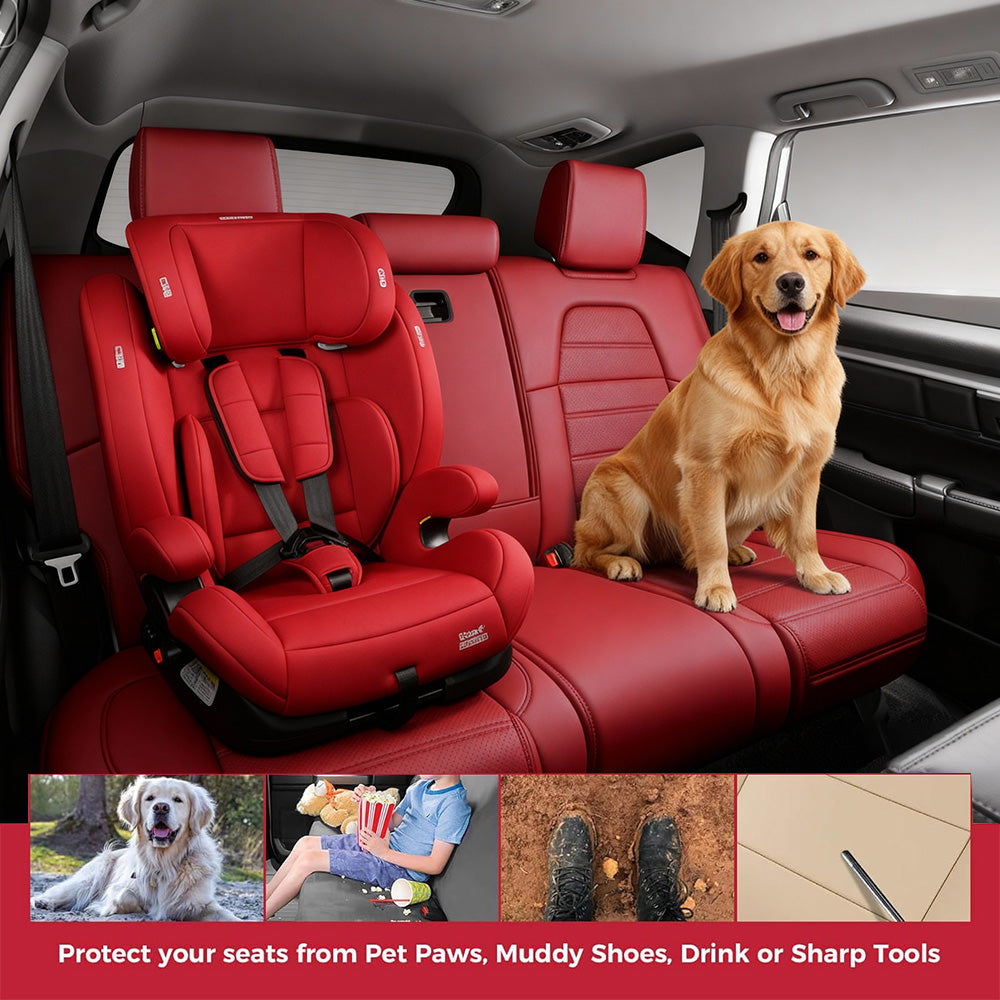 Custom Fit Leather Seat Covers for Honda CR-V (2012–2026) – Full Set, Waterproof & Child Seat Compatible