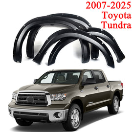 Fender Flares for 2007-2025 Toyota Tundra, Pocket-Riveted Style ABS Thermo Plastic, Matte Black