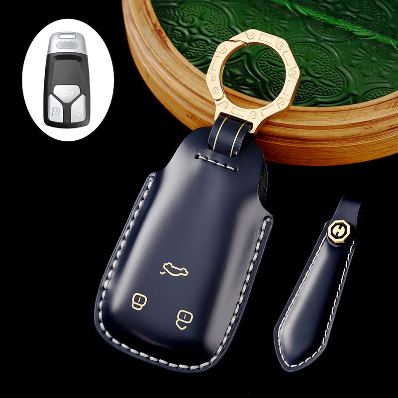 Handmade High-end Cowhide Key Protection Cover, Suitable for Audi A8, A4L, and A6L