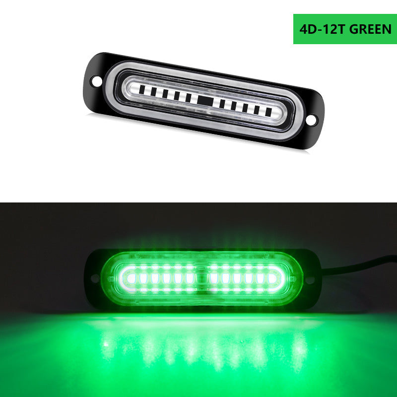 8pcs 12 LED Synchronous Function Emergency Strobe Grille Lights, Ultra-Thin Surface Mount Hazard Warning Flasher Chasing Lights