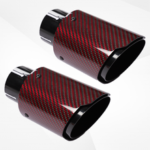 Load image into Gallery viewer, 4&quot; Red Carbon Fiber Exhaust Tip – Universal Fit, 3.5″–4.5″ Size Options | Modified Car Upgrade
