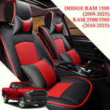 Premium Leather Car Seat Covers Full Set for Dodge Ram 1500 2500 3500 (2009–2025) With Airbag Safe, Easy Install