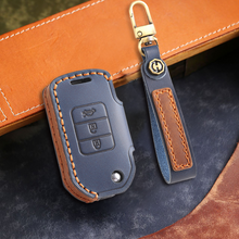 Load image into Gallery viewer, Genuine Leather Key Fob Cover for Honda Accord, Civic, CR-V, HR-V, and Pilot Models