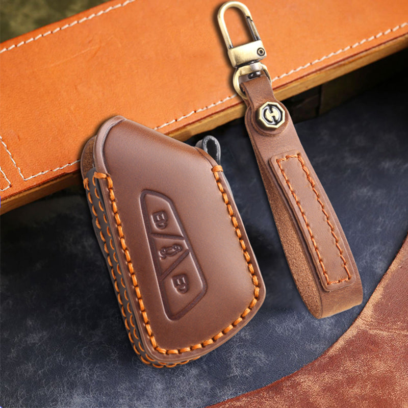 Genuine Leather Key Fob Cover for All 3-Button Volkswagen Key Fobs